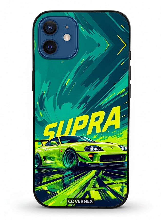 Covernex Apple iPhone 12 Protective Case Cover Printed Featuring JDM Icon Supra Drift Illustration - Image 2