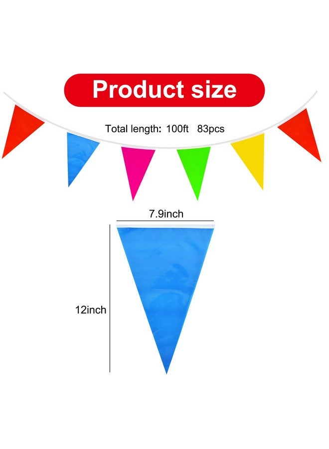 BEISHIDA 200ft 120pcs Colorful Pennant Banner Flags,Reusable Multicolor Bunting String Triangle Flags,Kids Birthday, Garland for Grand Opening,New Year Celebration Supplies,Indoor and Outdoor Events - Image 2
