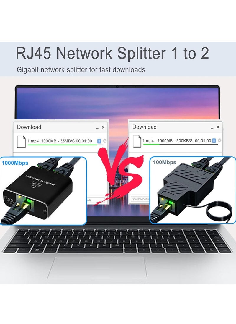 غاز موزع كابل شبكة جيجابت RJ45 - موزع إيثرنت 1 في 2 مخرج  - Image 3