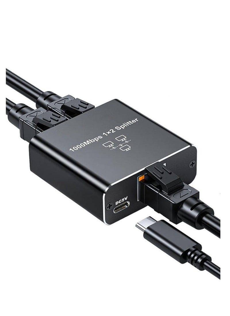 غاز موزع كابل شبكة جيجابت RJ45 - موزع إيثرنت 1 في 2 مخرج  - Image 1