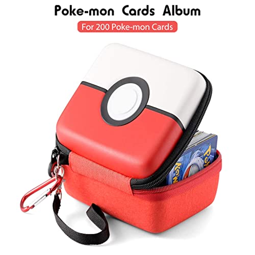PATPAT® Poke-mon Binder, Poke-mon Cards Album for 200 Poke-mon Cards Cartoon Prints Zipper Bag Trading Card Binder Trading Cards Holder Organizer Bag Game Cards Case Xmas Gifts for Kids Boys Girls Red - Image 3