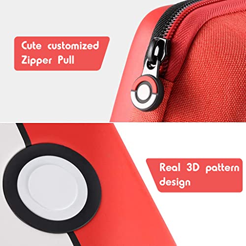 PATPAT® Poke-mon Binder, Poke-mon Cards Album for 200 Poke-mon Cards Cartoon Prints Zipper Bag Trading Card Binder Trading Cards Holder Organizer Bag Game Cards Case Xmas Gifts for Kids Boys Girls Red - Image 4