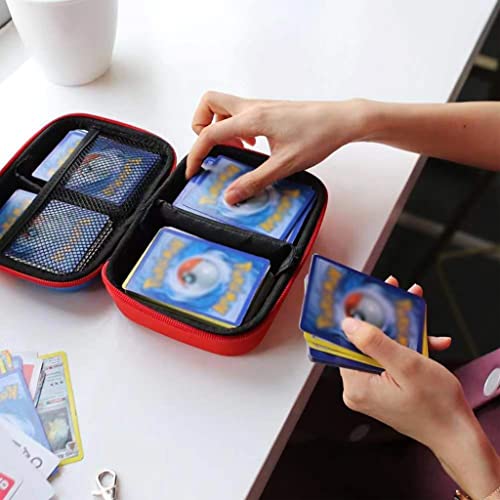 PATPAT® Poke-mon Binder, Poke-mon Cards Album for 200 Poke-mon Cards Cartoon Prints Zipper Bag Trading Card Binder Trading Cards Holder Organizer Bag Game Cards Case Xmas Gifts for Kids Boys Girls Red - Image 2