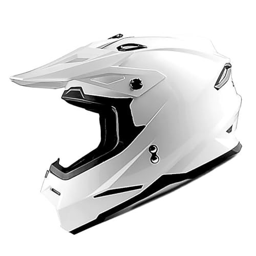 1Storm Adult Motocross Helmet BMX MX ATV Dirt Bike Four Wheeler Quad Motorcycle Full Face Helmet Racing Style: HF801 Glossy White - Image 1