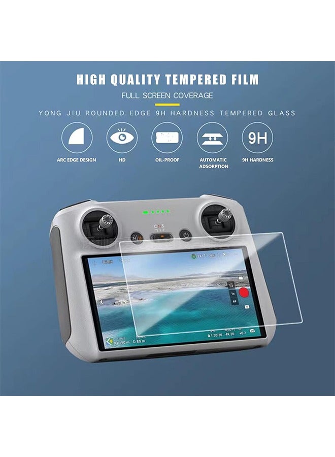 اتش واي خفف من فيلم واقية ل DJI Mini 3 Pro RC جهاز التحكم عن بعد مع شاشة ، مضاد لبصمات الأصابع ، مقاوم للغبار ، مقاوم للزيت ، HD خفف من صلابة الزجاج 9H فيلم مقاوم للانفجار (2 حزمة) - Image 2