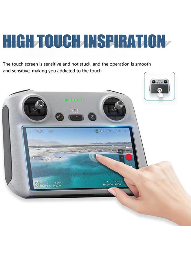 اتش واي خفف من فيلم واقية ل DJI Mini 3 Pro RC جهاز التحكم عن بعد مع شاشة ، مضاد لبصمات الأصابع ، مقاوم للغبار ، مقاوم للزيت ، HD خفف من صلابة الزجاج 9H فيلم مقاوم للانفجار (2 حزمة) - Image 5