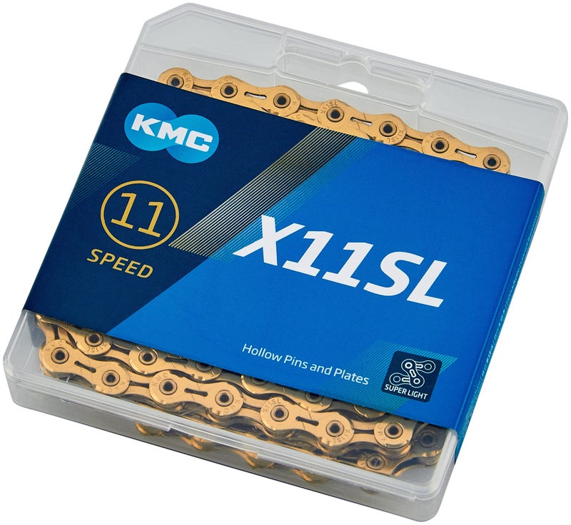 KMC X11SL 11 Speed Chain, Ti-Ni Gold, 118 Link - Image 1