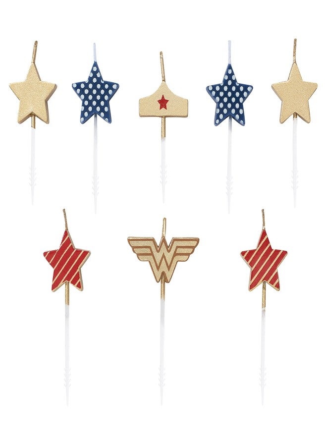 Papyrus Birthday Candles, Wonder Woman Stars Cake Topper (8-Count) - Image 1