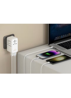 Smartix Smartix 100 W GaN3 Universal Travel Adapter – International Plug Adapter with 2 USB-A QC4.0 + 2 PD3.0 Type-C PPS Fast Charging, Worldwide Charger for Andriod and Apple Devices, Laptop, Tablets, USA/UK/EU/AU Plugs  - Image 2