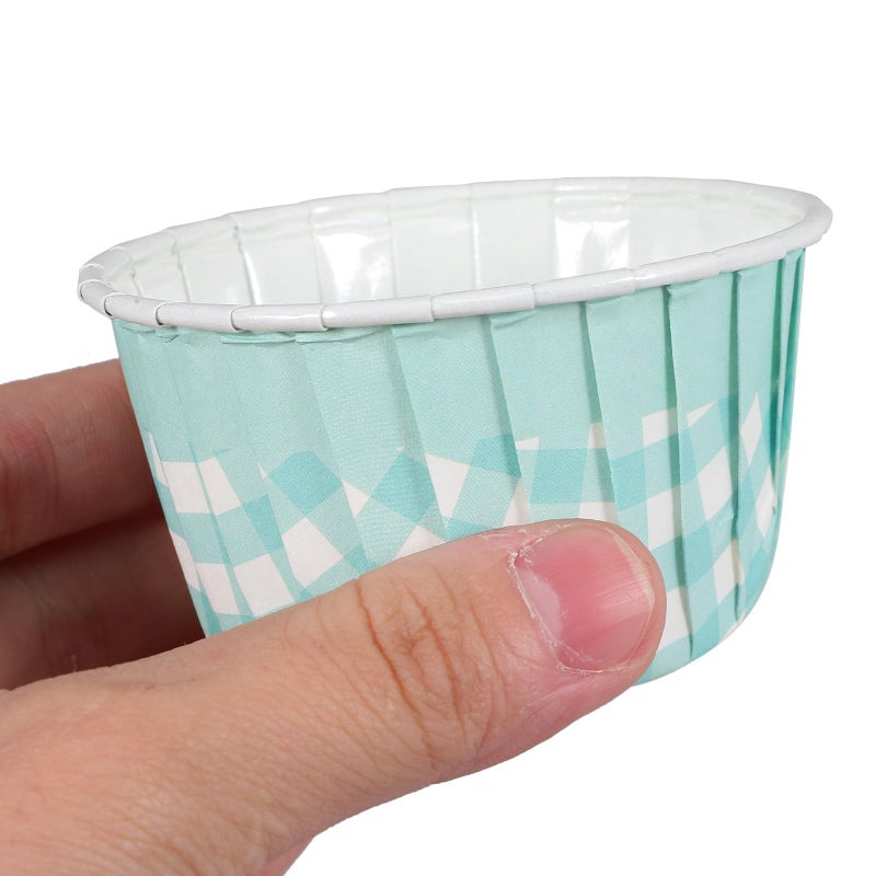 Blue Checkered Cupcake Liners 50pcs High Temperature Resistant Baking Cups for Oven and Party Use - Image 5