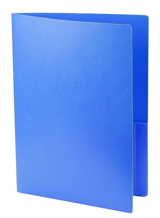 Worldone Twin Pocket PP Presentation Folder for Documents, Ultrasonic Sealing on Pockets for Strength, Flexible Pocket Inside, Best for Short punchless Reports, Blue, Size, A4, Pack of 5 - Image 2
