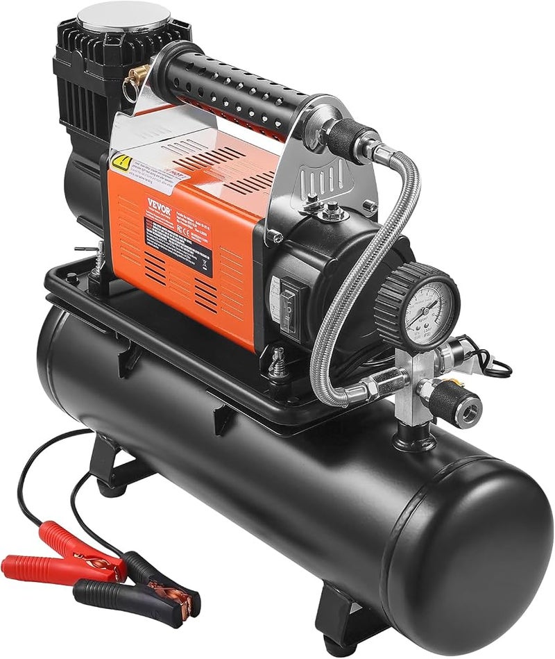 VEVOR 12V High Performance Air Compressor with 6L Tank Kit, Portable 6.35CFM Tyre Inflator, 150 PSI Off-Road Air Compressor with Digital Pressure Gauge, Tyre Inflator for Trucks, Cars, SUVs, 4x4 - Image 1