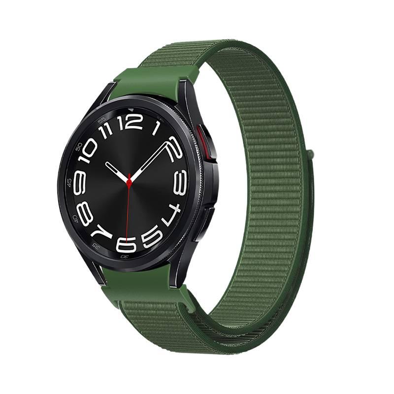 سوار ساعة ذكية سوار نايلون حلقي متوافق مع Samsung Galaxy Watch 6 بملاءمة قابلة للتعديل وحزام بديل باللون أخضر قابل للتعديل - Image 1