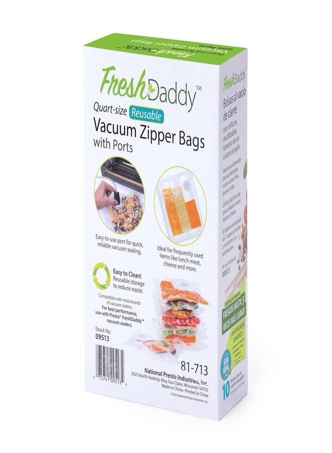 Presto! Presto FreshDaddy™ 09513 Vacuum Zipper Bags with Ports, quart-size - Image 4