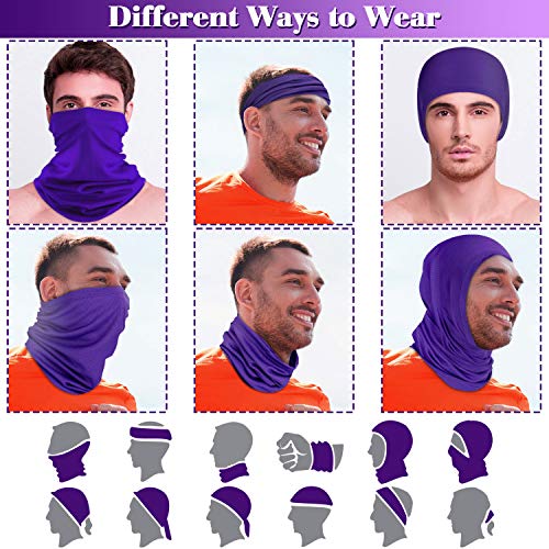 Geyoga 6 Pieces Summer UV Protection Cooling Neck Gaiter Face Clothing Neck Gaiter Mask Scarf Sunscreen Breathable Bandana(Delicate Colors) - Image 3