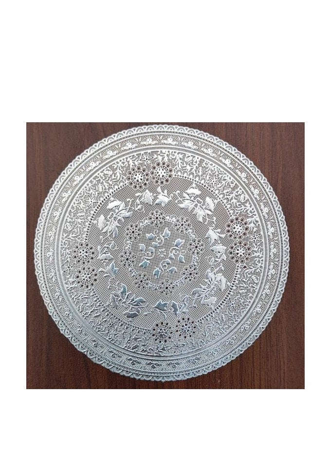 Generic 24-Piece Plastic Doilies Paper silver 15cm  - Image 3
