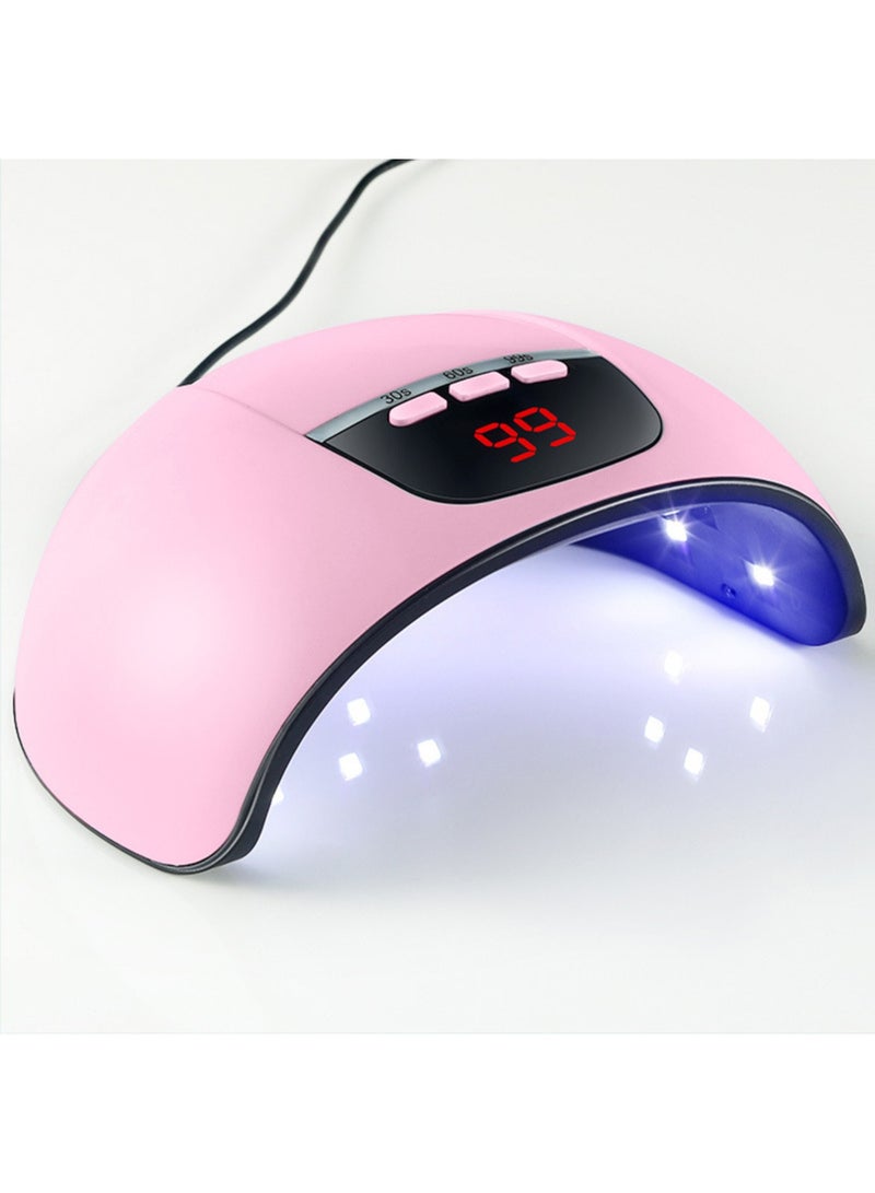 Arabest UV LED Nail Lamp for Gel Polish - Quick-Dry USB Powered Nail Dryer with 3 Timer Settings, LCD Display, Smart Auto-Sensing, Plastic, Unscented Manicure and Pedicure Tool(Pink) - Image 1
