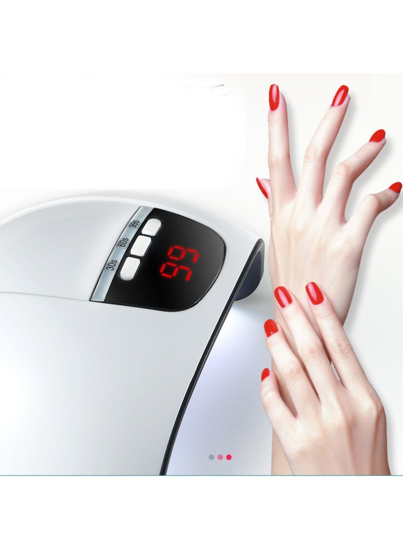 Arabest UV LED Nail Lamp for Gel Polish - Quick-Dry USB Powered Nail Dryer with 3 Timer Settings, LCD Display, Smart Auto-Sensing, Plastic, Unscented Manicure and Pedicure Tool(Pink) - Image 3