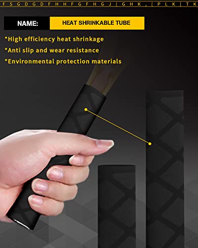 GLL Black Heat shrink tubing, 3.2 Ft, Diameter 15mm (0.59 in), for Oar handle, Kayak paddle, Hammer wood handle, Rod wrap, Bamboo handle, Sailboat mast, Metal tube, Cable Insulation Non-slip Waterproof - Image 2