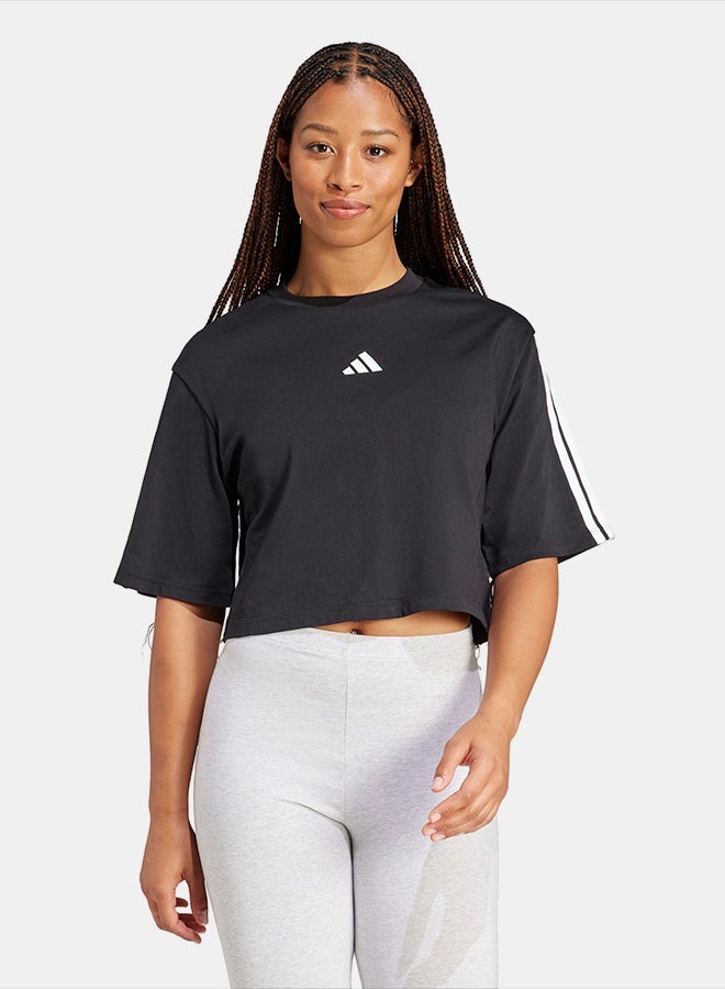 Adidas Essentials 3-Stripes Cotton Loose T-Shirt - Image 1