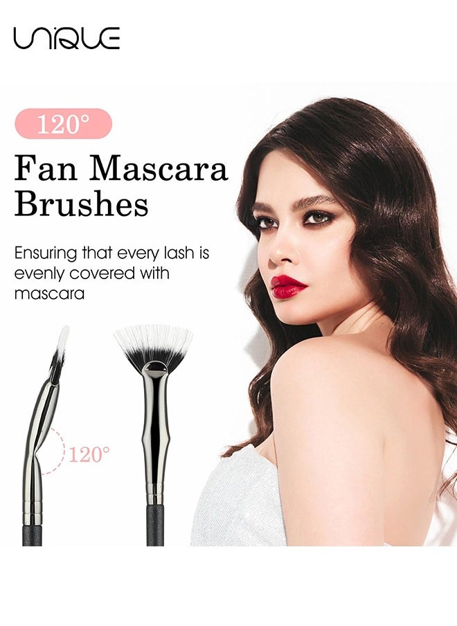Unique 4 PCS Folding Angle Scalloped Lash Brush, New Upgraded Eyelash Fan Brush, Eyelash Separation Tool, Soft Bristles Eyelash Comb, Lengthening Eyelash Makeup Tool, Suitable for Any Make-Up Look  - Image 3