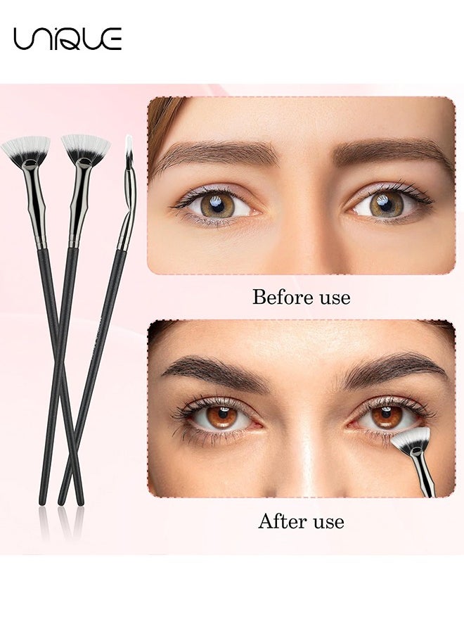 Unique 4 PCS Folding Angle Scalloped Lash Brush, New Upgraded Eyelash Fan Brush, Eyelash Separation Tool, Soft Bristles Eyelash Comb, Lengthening Eyelash Makeup Tool, Suitable for Any Make-Up Look  - Image 4