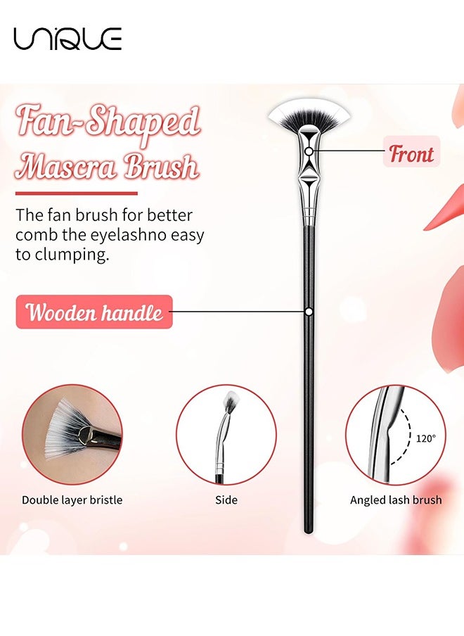 Unique 4 PCS Folding Angle Scalloped Lash Brush, New Upgraded Eyelash Fan Brush, Eyelash Separation Tool, Soft Bristles Eyelash Comb, Lengthening Eyelash Makeup Tool, Suitable for Any Make-Up Look  - Image 2