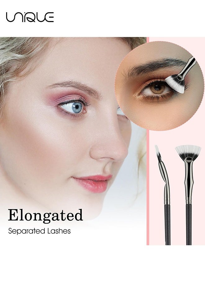 Unique 4 PCS Folding Angle Scalloped Lash Brush, New Upgraded Eyelash Fan Brush, Eyelash Separation Tool, Soft Bristles Eyelash Comb, Lengthening Eyelash Makeup Tool, Suitable for Any Make-Up Look  - Image 5