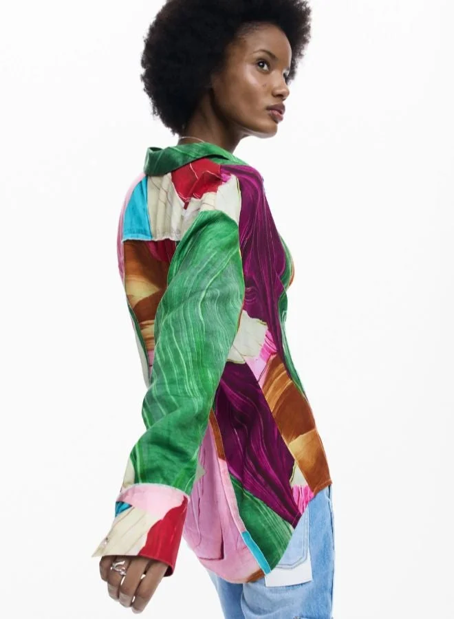 DESIGUAL Multicolour Fitted Printed Shirt for Women | Best Price UAE
