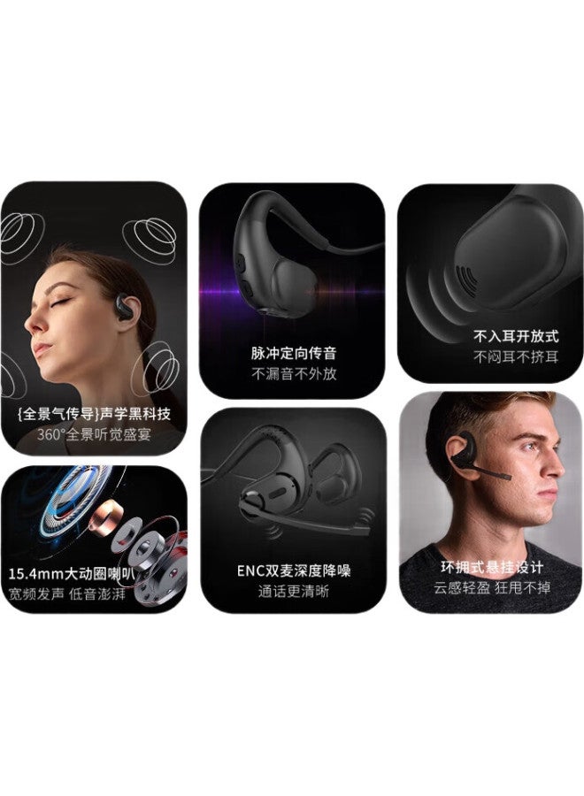 Masentek G9 Wireless Bluetooth Headset With Microphones, Open-Ear Design, Bone Conduction Concept, Neckband Style, Dual Microphones, Noise Reduction For Calls, Sports-Friendly, Non-Drop, Suitable For Running, Listening To Music, And Gaming - Image 3