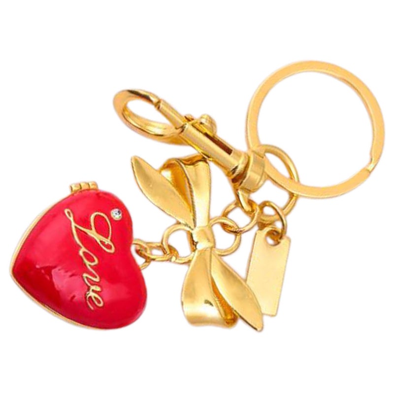 LOVE Heart Locket Keychain: Friendship and Couple Keyring Metal Frame Bag Charm Pendant for Handbags Backpacks and Purses Red - Image 5