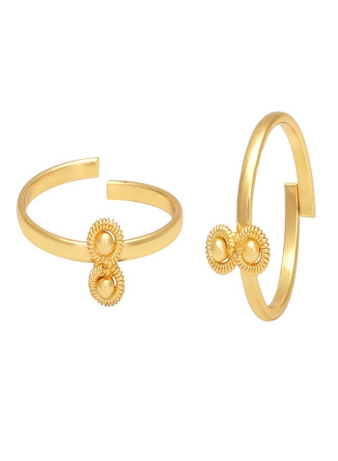 Memoir Gold plated wedding bridal adjustable free size toering jewellery for Women - Image 1