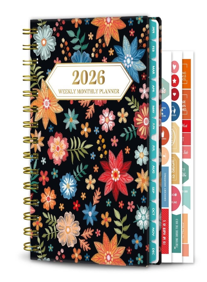 Ymumuda 2026 Planner, Daily Weekly and Monthly Planner，Jan 2026 - Dec 2026, 8.4" x 6.3", 2026 Calendar Planner Book with Tabs, Spiral Notebook with Inner Pocket for Office Home School Supplies - Image 1