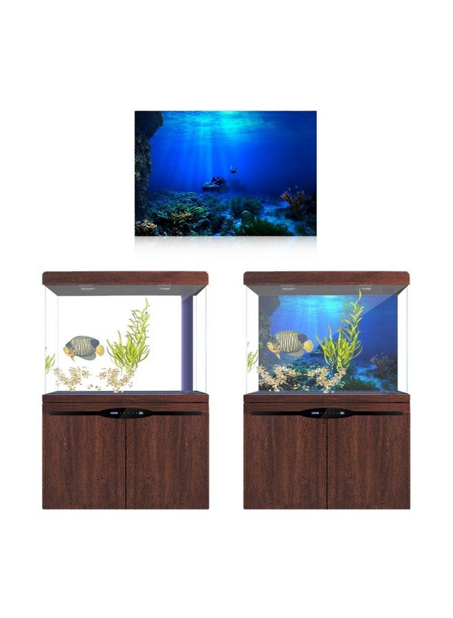 GLOGLOW Aquarium Poster, 3D Effect Underwater Background Sticker Thicken Pvc Adhesive Static Cling Backdrop Fish Decorative Paper(61×41Cm) - Image 5