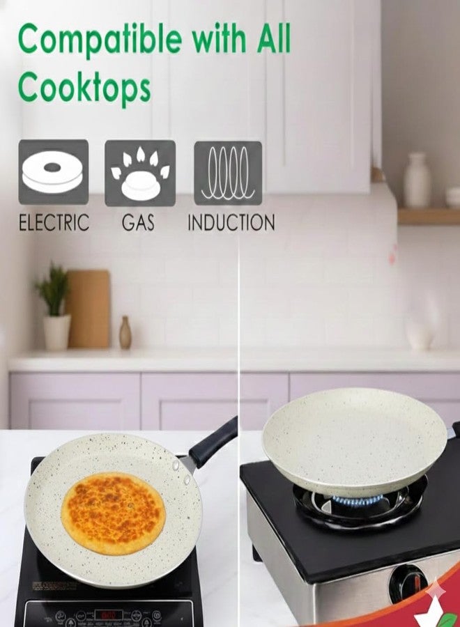 Combo Cookware Set, Non-Stick Tawa and Frying Pan, Black and White, Kitchen Essentials - Image 5