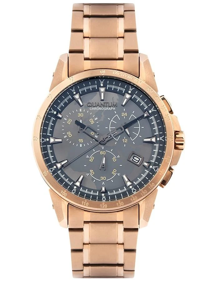 Quantum Quantum Men's Quartz Movement Watch, Chronograph Display and Stainless Steel Strap - TTG859.460, Rose Gold