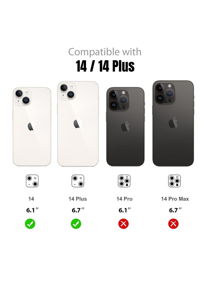 Y&D KASTWAVE for iPhone 14 / Plus Camera Lens Protector, 9H Tempered Glass Cover Screen Protector Metal Individual Ring and (2 Set, Blue)  - Image 2