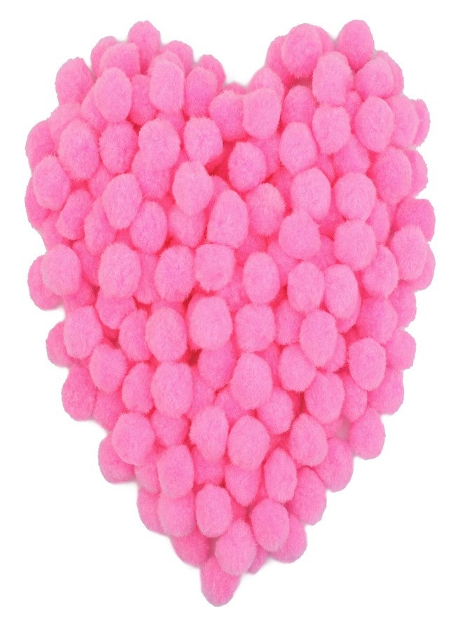 Morfen 150 Pcs Pink Craft Pom Poms, 1 Inch Fuzzy Pompom Puff Balls for DIY Arts, Crafts Projects, Home Decorations - Image 1