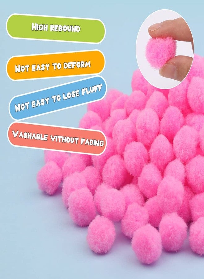 Morfen 150 Pcs Pink Craft Pom Poms, 1 Inch Fuzzy Pompom Puff Balls for DIY Arts, Crafts Projects, Home Decorations - Image 3