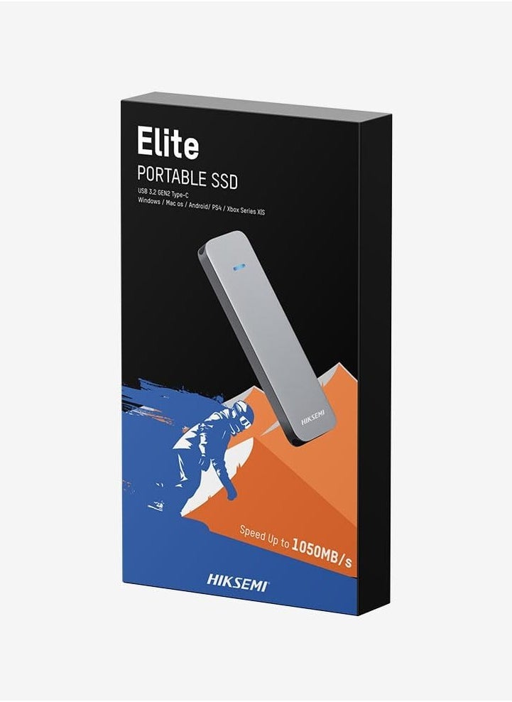 HIKSEMI - Elite 2TB USB 3.2 Gen 2 Type-C External SSD Drive – Grey - Image 1