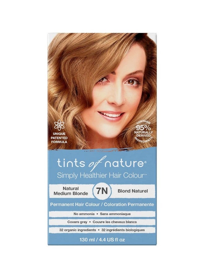 tints of nature 7N Natural Medium Blonde Permanent Hair Dye, Nourishes Hair And Covers Greys, Ammonia-Free, 130Ml - Image 1