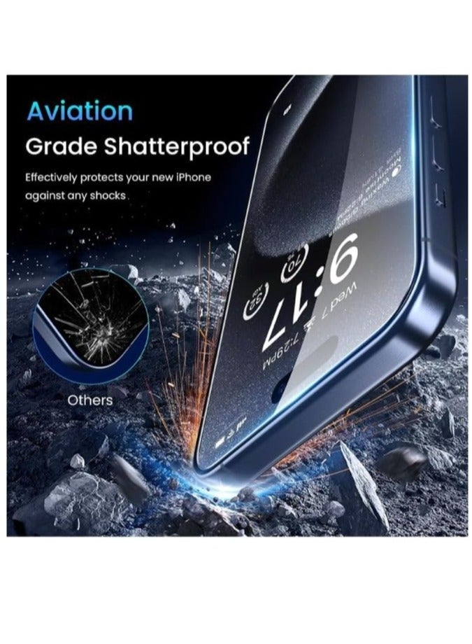 ELTRAZONE Screen Protector Designed For iPhone 15 Pro Max Anti-Scratch Tempered Glass Clear HD Edge to Edge Full Coverage Friendly Film Screen Protector For Apple iPhone 15 Pro Max - Image 2