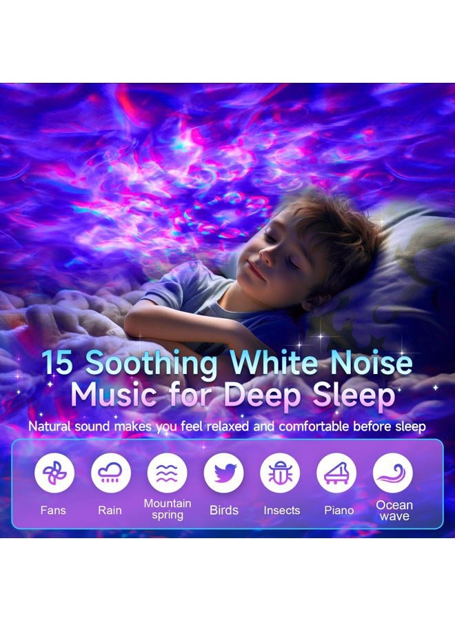 One Fire Galaxy Projector, Vibrant Galaxy Light Projector, White Noise & Bluetooth Room Lights for Bedroom,Remote Timer Kids Night Light,Cute Room Decor for Teen Girl Valentine's Day Gifts - Image 3