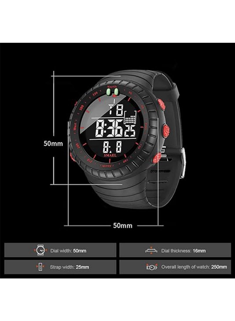 SMAEL Men's Waterproof Analog Digital Wristwatch and Sport Wrist Watch, Men's Multifunction Outdoor Watch Waterproof Sports Digital Watch with Luminous, Alarm, Calendar; Stopwatch and 12/24H Format - Image 5