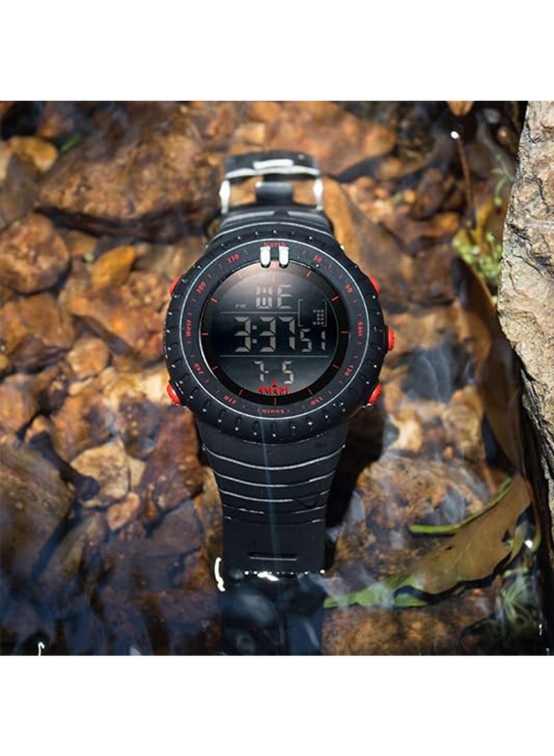 SMAEL Men's Waterproof Analog Digital Wristwatch and Sport Wrist Watch, Men's Multifunction Outdoor Watch Waterproof Sports Digital Watch with Luminous, Alarm, Calendar; Stopwatch and 12/24H Format - Image 2