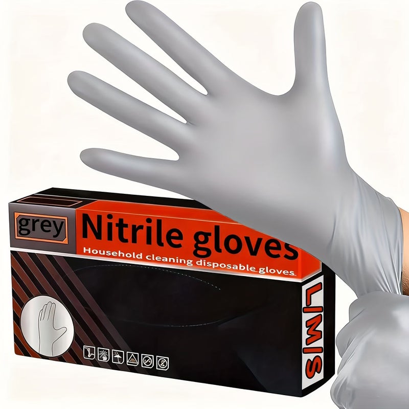 30pcs Gray Nitrile Disposable Gloves Latex Free for Home Kitchen Cleaning - Image 1