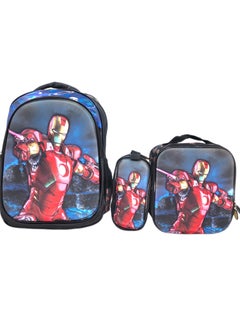16-Inch 3D School Backpack Set with Lunch Bag and Pencil Case, Cool Character Design For Boys