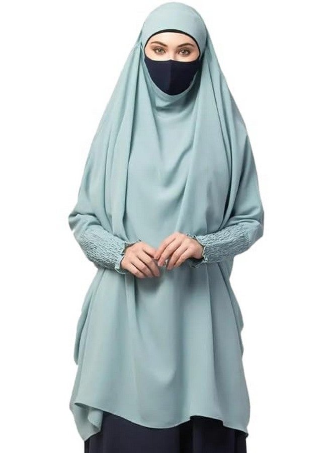 Ready to Wear Instant Prayer Hijab for Women | Comfortable, Easy-to-Use, and Modest Headscarf | Perfect for Daily Prayers, Religious Ceremonies, and Special Occasions (Aqua Marine) - Image 1