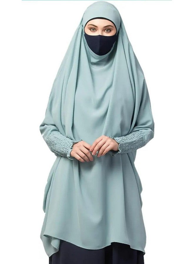 Ready to Wear Instant Prayer Hijab for Women | Comfortable, Easy-to-Use, and Modest Headscarf | Perfect for Daily Prayers, Religious Ceremonies, and Special Occasions (Aqua Marine) - Image 2