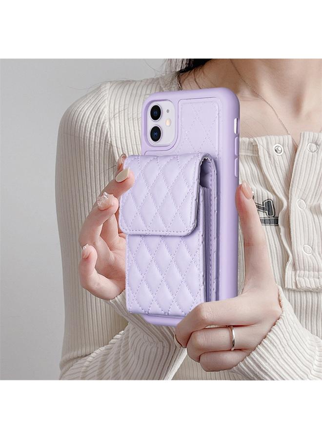 Zaboon Case For iPhone 11 Vertical Wallet Rhombic Leather Phone Case - Image 2